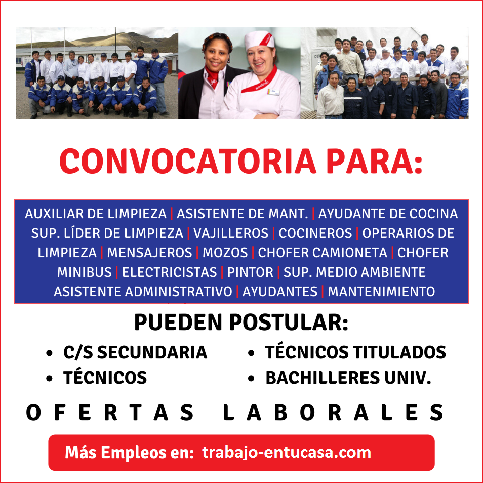 Convocatoria de trabajo para Choferes, ayudantes, vajilleros Sodexo Reclutando