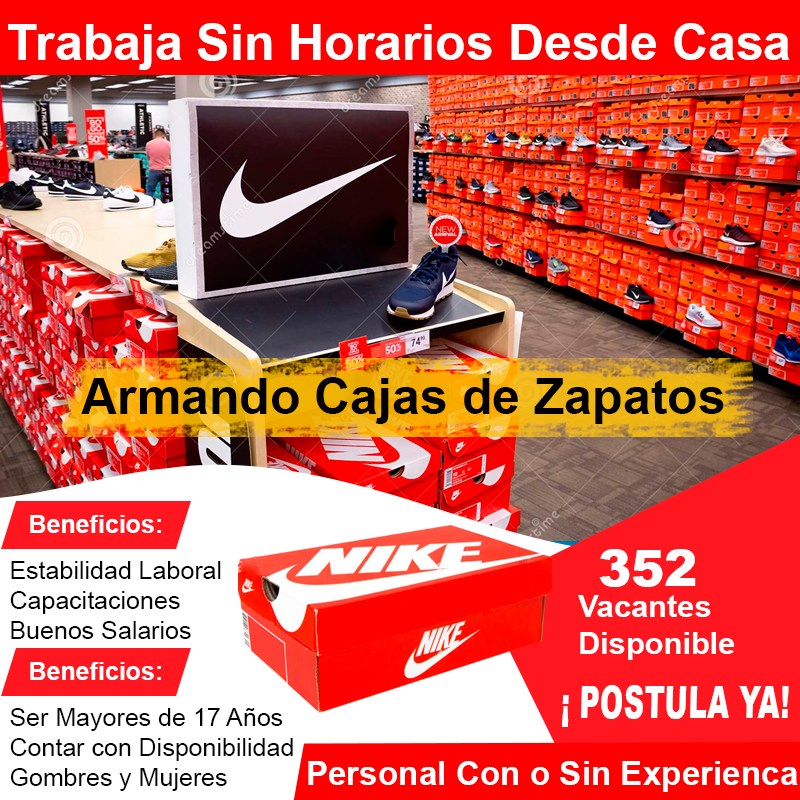 Importadora nacional busca plantilla para armar cajas de zapatillas