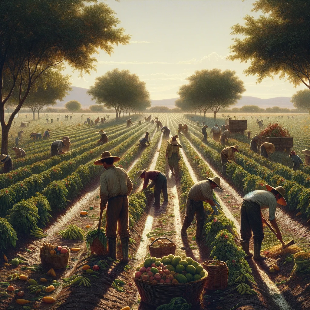 Se convoca personas para cosecha en campo agrícola en USA